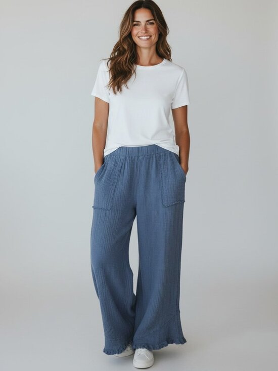 Umgee Pants - 💙 Umgee Gauze Wide Leg Pants | Size Large | Excellent Preloved Condition